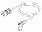 HOSPITAL GRADE POWER CORD (13A @ 125VAC, LEFT ANGLE, 8 ft.)