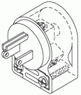 HOSPITAL GRADE MALE PLUG (15A @ 125VAC, NEMA 5-15P, RIGHT ANGLE)