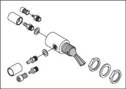 2 WAY MOMENTARY TOGGLE VALVE (GRAY) - Click Image to Close