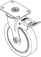 5" CASTER (SWIVEL WITH BRAKE) - Click Image to Close