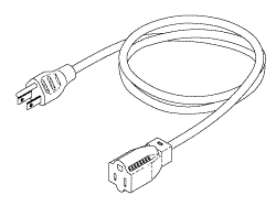 POWER CORD / EXT CORD (13A @ 125VAC, 8 ft.) - Click Image to Close