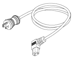 HOSPITAL GRADE POWER CORD (15A @ 125VAC, LEFT ANGLE, 8 ft.) - Click Image to Close