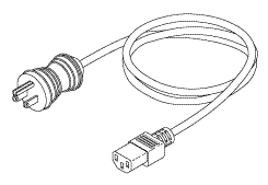 HOSPITAL GRADE POWER CORD (13A @ 125VAC, 1.5 ft.) - Click Image to Close