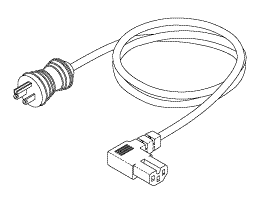 HOSPITAL GRADE POWER CORD (13A @ 125VAC, RIGHT ANGLE, 15 ft.) - Click Image to Close